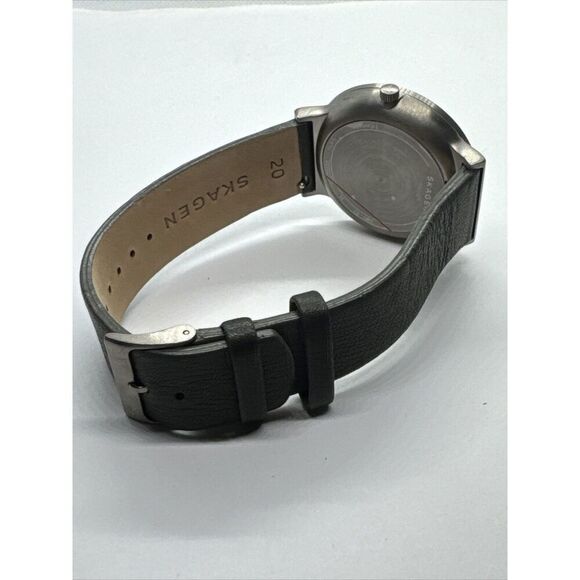 Skagen Ancher SKW6320 Men\'s Black Leather Analog Dial Quartz Wrisr Watch AEA214 main image 6